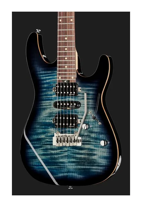 Harley Benton Fusion-III HSH EB FBLB, capotasto e prime posizioni della tastiera
