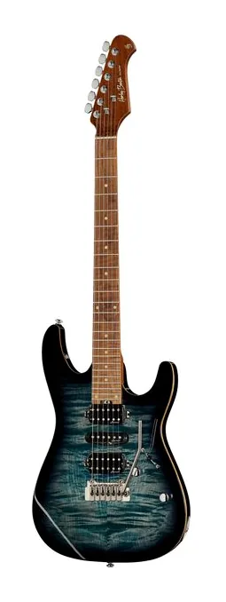 Harley Benton Fusion-III HSH Roasted FBLB visto di fronte