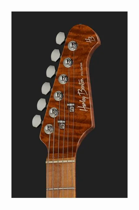 Harley Benton Fusion-III HSH Roasted FBB, manico e tastiera visti di lato