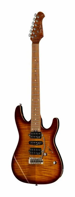 Harley Benton Fusion-III HSH Roasted FBB visto di fronte
