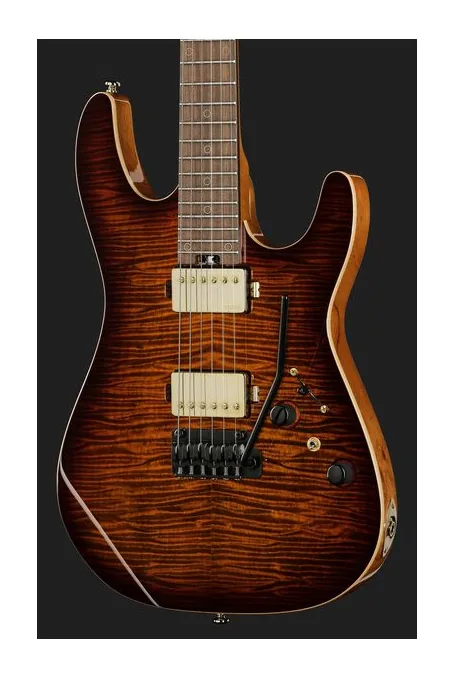 Harley Benton Fusion-IV HH RW FBB, manico e tastiera visti di lato