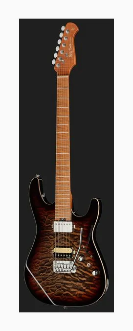Harley Benton Fusion-IV HH MN QDG, manico e tastiera visti di lato