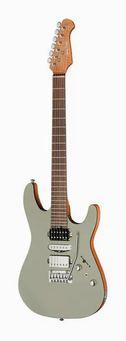Harley Benton Fusion-IV HSH RW SGR in primo piano frontale