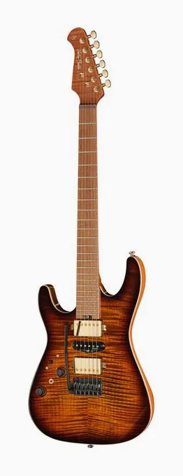 Harley Benton Fusion-IV HSH LH MN FBB visto di fronte