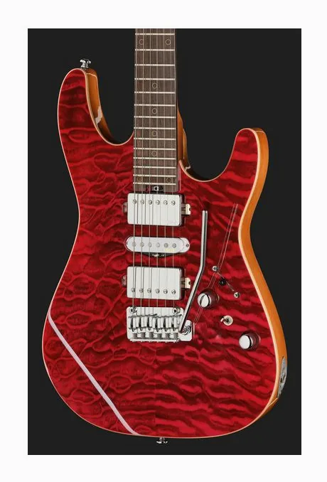 Harley Benton Fusion-IV HSH RW QRG, paletta con meccaniche e logo