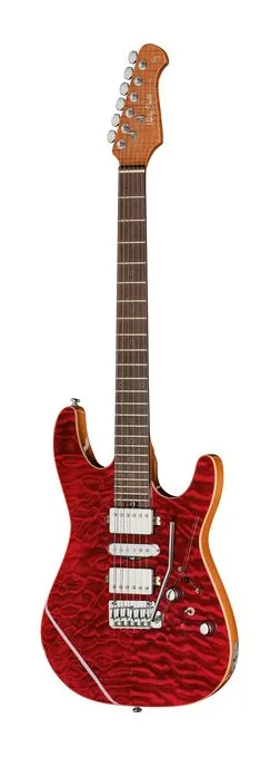Harley Benton Fusion-IV HSH RW QRG fotografato frontalmente
