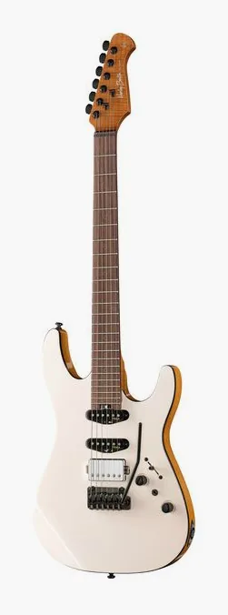 Harley Benton Fusion-IV HSS RW WM inquadrato di fronte su sfondo neutro