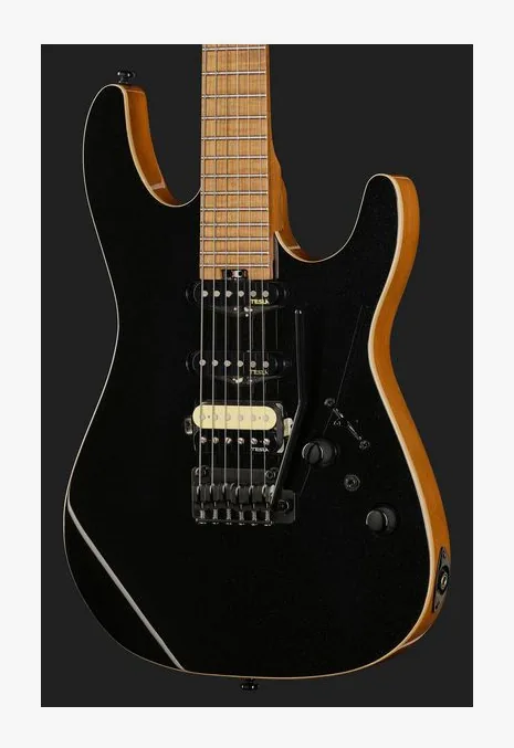 Harley Benton Fusion-IV HSS MN BM, manico e tastiera visti di lato
