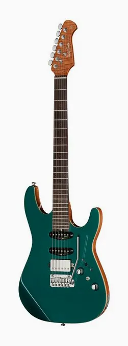 Harley Benton Fusion-IV HSS RW OTC inquadrato di fronte su sfondo neutro