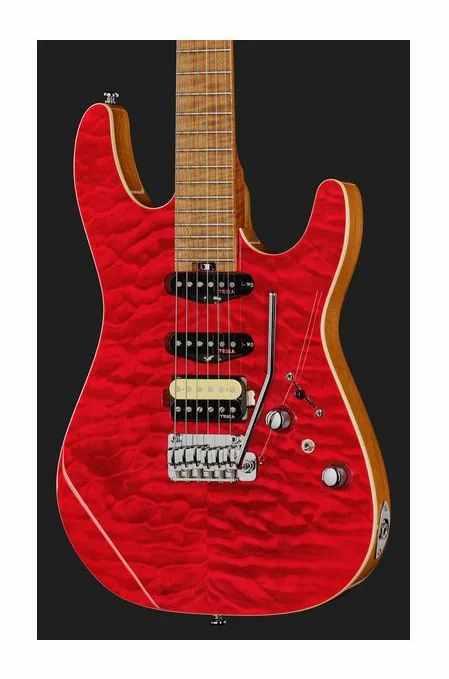 Harley Benton Fusion-IV HSS MN QRG, paletta con meccaniche e logo