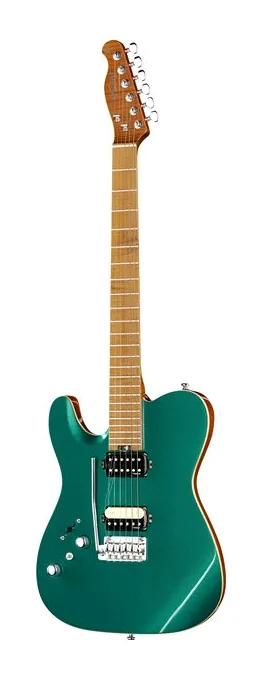 Harley Benton Fusion-T II HH LH MN OTC inquadrato di fronte su sfondo neutro