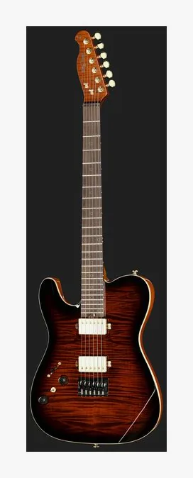 Harley Benton Fusion-T II HH LH RW HT FBB, vista posteriore del corpo