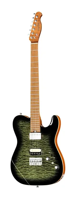 Harley Benton Fusion-T II HH MN HT QBKB in primo piano frontale