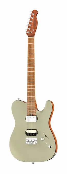 Harley Benton Fusion-T II HH MN HT SGR inquadrato di fronte su sfondo neutro