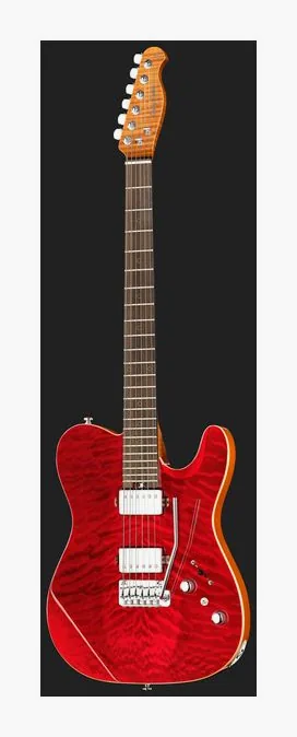 Harley Benton Fusion-T II HH RW QRB, profilo laterale del corpo