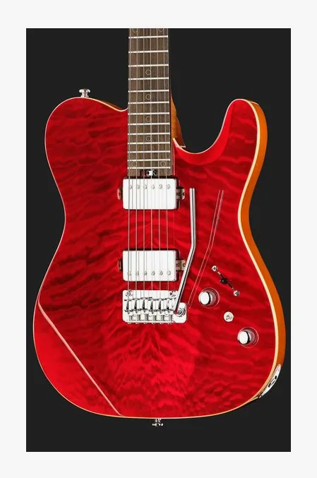 Harley Benton Fusion-T II HH RW QRB, corpo e verniciatura in primo piano