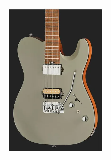 Harley Benton Fusion-T II HH MN SGR, corpo e verniciatura in primo piano