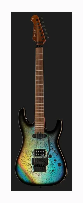 Harley Benton Guitar MAX Fusion Signature HO, paletta con meccaniche e logo