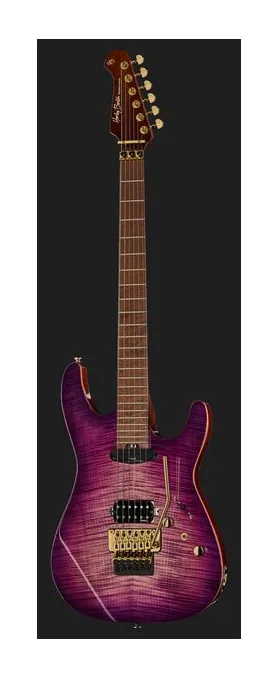 Harley Benton Guitar MAX Fusion Signature PF, paletta con meccaniche e logo