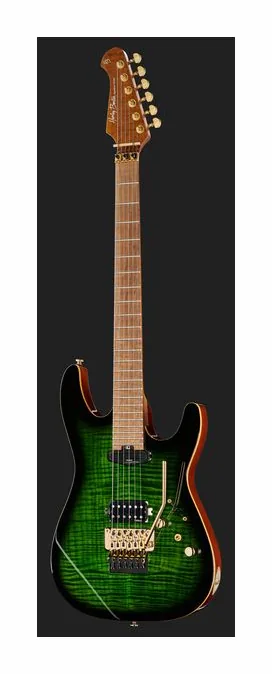 Harley Benton Guitar MAX Fusion Signature EF, manico e tastiera visti di lato