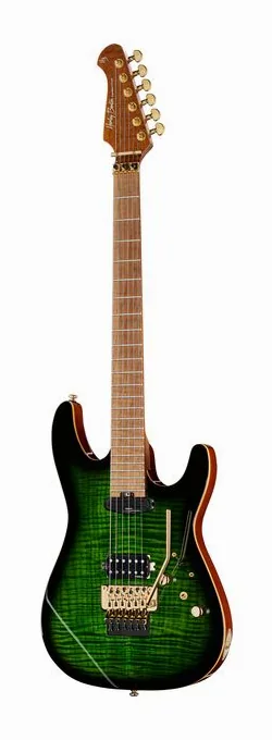 Harley Benton Guitar MAX Fusion Signature EF in primo piano frontale