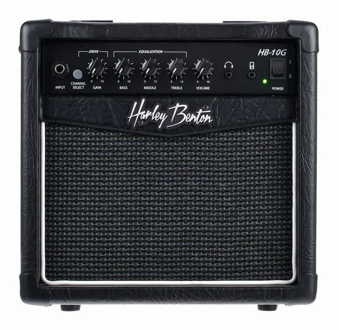 Harley Benton HB-10G, logo e finiture del pannello frontale