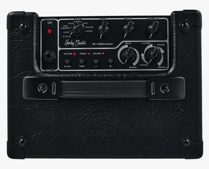 Harley Benton HB-15GXD JamBox, retro con le prese di collegamento
