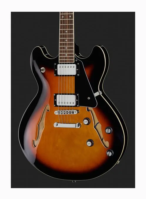 Harley Benton HB-35 VB Vintage Series, corpo e verniciatura in primo piano