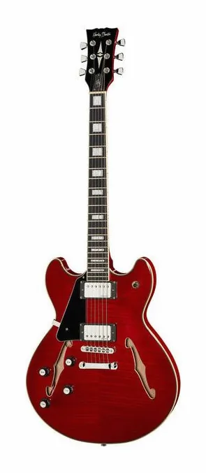 Harley Benton HB-35Plus LH Cherry fotografato frontalmente