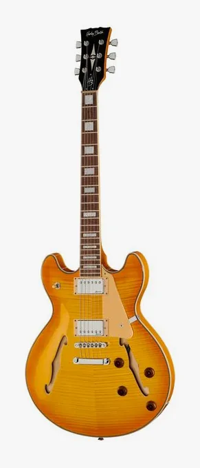 Harley Benton HB-35Plus Lemon visto di fronte