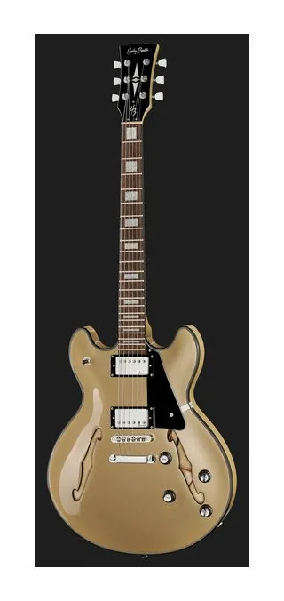 Harley Benton HB-35Plus Shoreline Gold, curve del body viste dall'alto