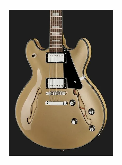 Harley Benton HB-35Plus Shoreline Gold, manico e tastiera visti di lato