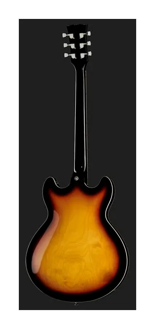 Harley Benton HB-35Plus Vintage Burst, curve del body viste dall'alto