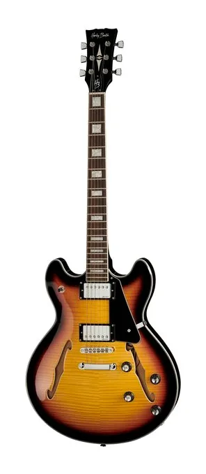 Harley Benton HB-35Plus Vintage Burst in primo piano frontale