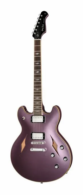 Harley Benton HB-35TL Tesla Burgundy fotografato frontalmente