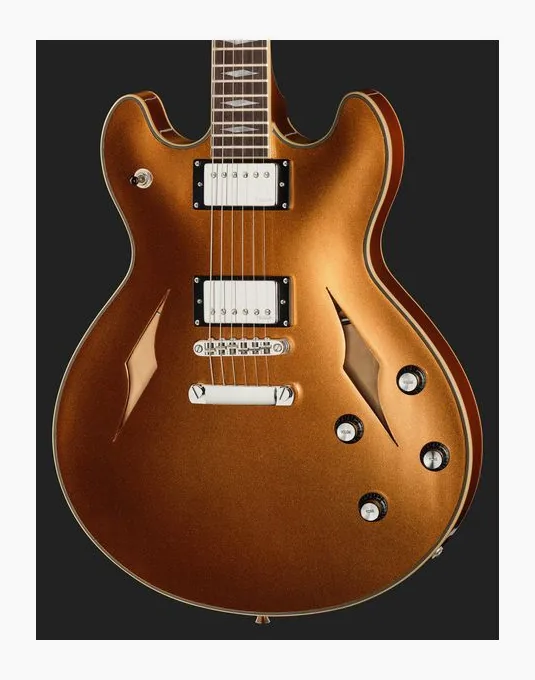 Harley Benton HB-35TL Tesla Golden Mist, pickup e manopole dei controlli