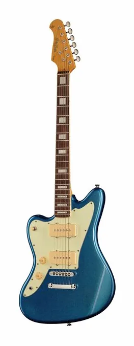 Harley Benton JA-60CC LH Lake Placid Blue in primo piano frontale