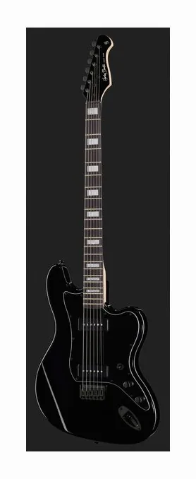 Harley Benton JA-Baritone P90 BK, corpo e verniciatura in primo piano
