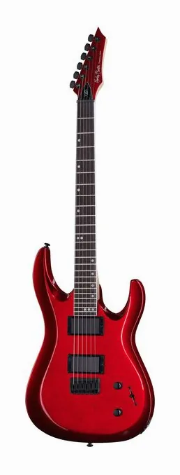 Harley Benton R-446 Blood Metallic visto di fronte