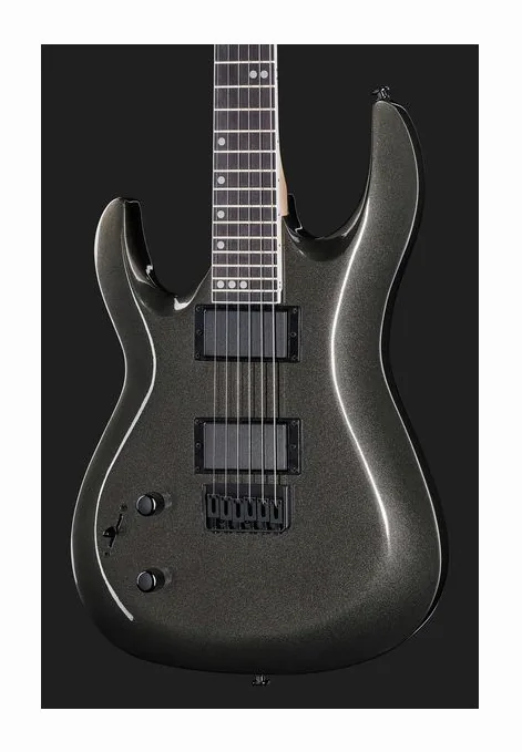 Harley Benton R-446LH Graphite Metallic, paletta con meccaniche e logo