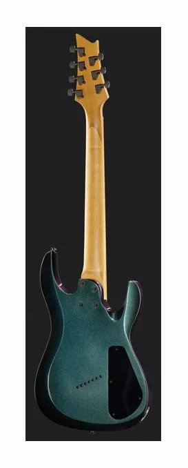 Harley Benton R-457FFB LH Roasted Multiscale, manico e tastiera visti di lato