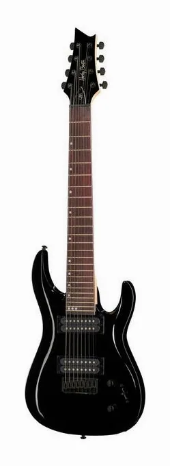 Harley Benton R-458 BK Progressiv Series inquadrato di fronte su sfondo neutro