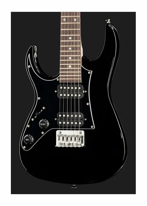 Harley Benton RG-Junior BK LH, corpo e verniciatura in primo piano