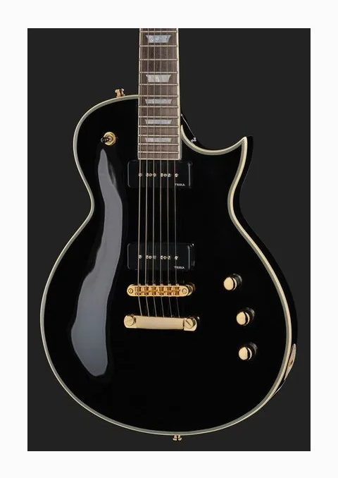 Harley Benton SC-Custom III P90 Black, paletta con meccaniche e logo