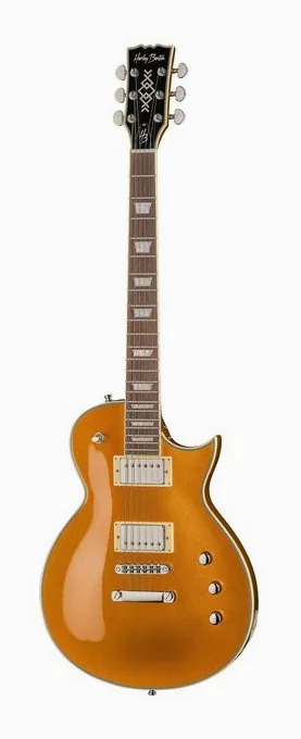 Harley Benton SC-Custom III Gold Top in primo piano frontale