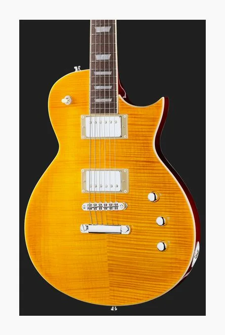 Harley Benton SC-Custom III Lemon Flame, paletta con meccaniche e logo