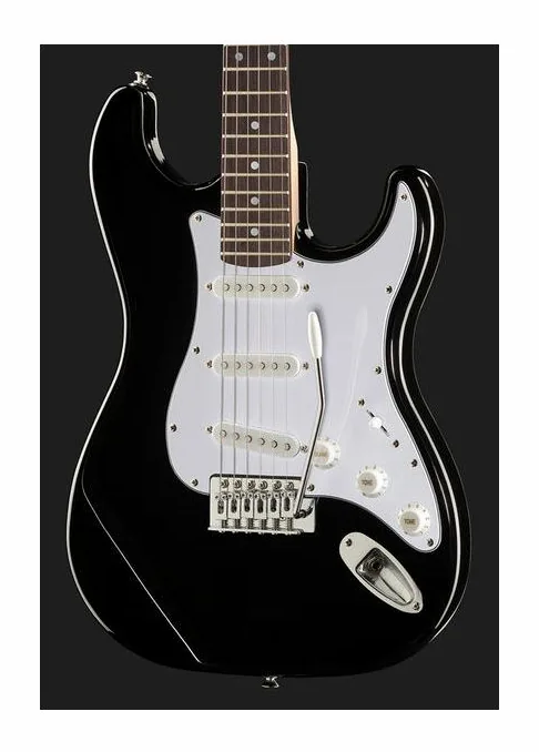 Harley Benton ST-20 BK Standard Series, corpo e verniciatura in primo piano