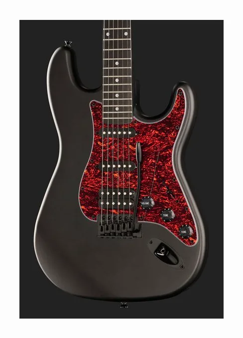 Harley Benton ST-20HSS SBK Standard w/Cable, corpo e verniciatura in primo piano