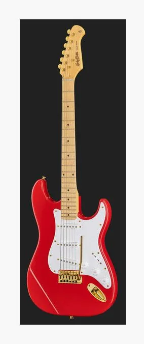 Harley Benton ST-59HM Fiesta Red, manico e tastiera visti di lato