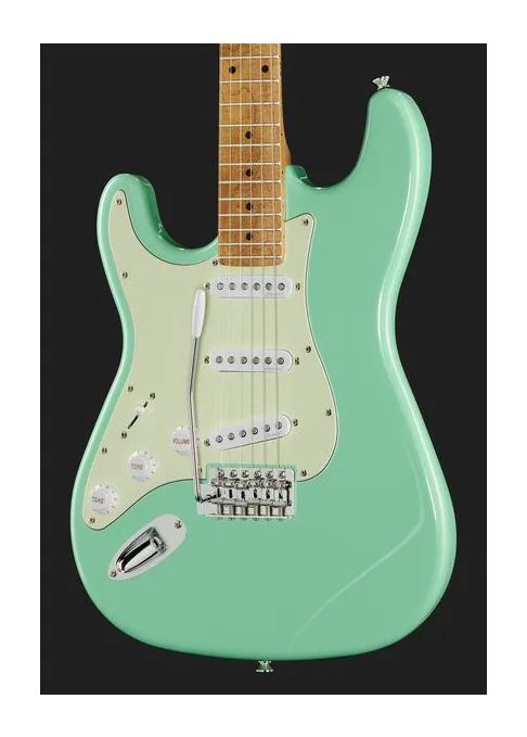Harley Benton ST-62CC MN LH Seafoam Green, corpo e verniciatura in primo piano